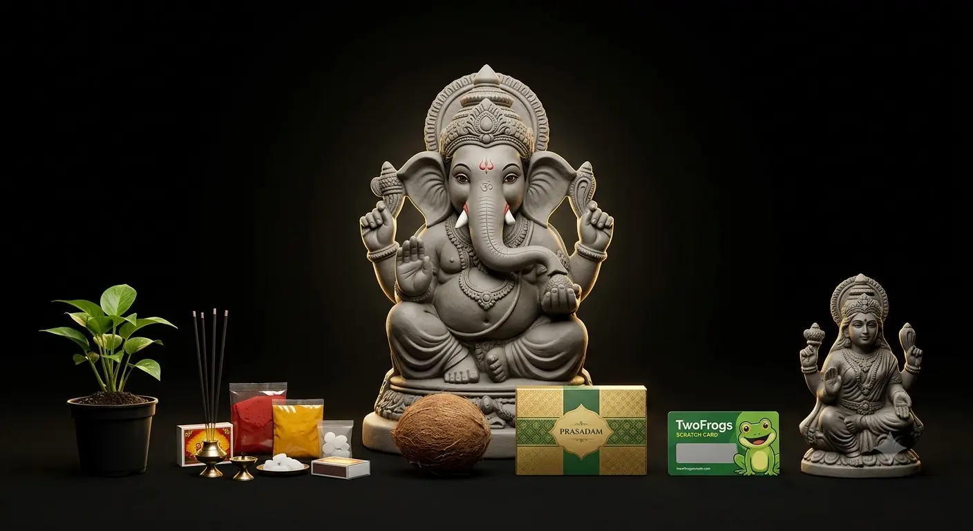Complete pooja kit from the Mane Mane Ganesha box